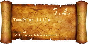 Tamási Lilla névjegykártya